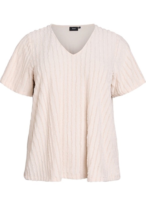 ZIZZI ŚLICZNA BEŻOWA BLUZKA PASKI WZÓR 143A