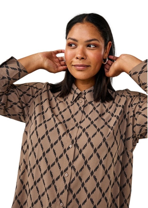 ZIZZI BLUZKA KOSZULA BRĄZOWA WZÓR 603A
