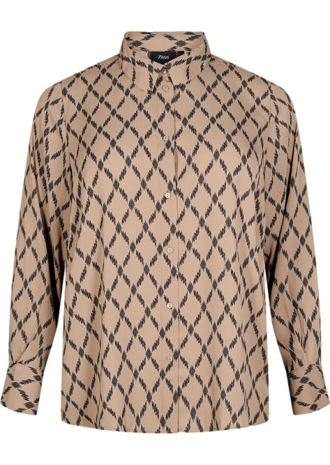 ZIZZI BLUZKA KOSZULA BRĄZOWA WZÓR 603A