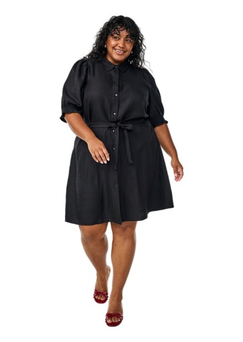 ZIZZI CZARNA ELEGANCKA SUKIENKA PASEK BUFKI 676A