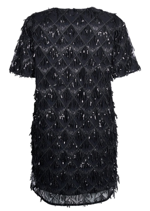 ZIZZI CZARNA IMPREZOWA SUKIENKA CEKINY 277A