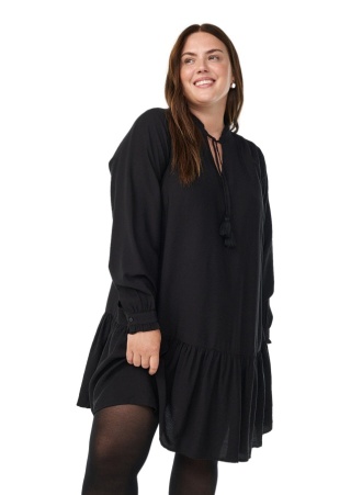 ZIZZI CZARNA SUKIENKA FALBANA 203A