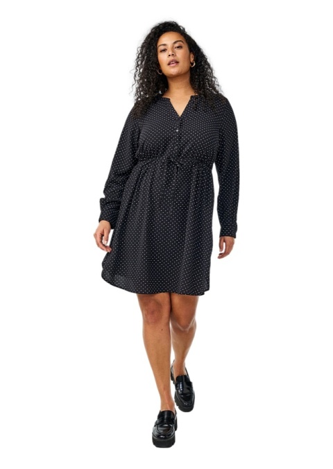 ZIZZI CZARNA SUKIENKA GROCHY WIĄZANIE 389G