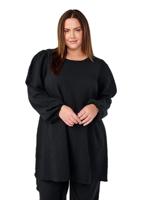ZIZZI CZARNA TUNIKA PLISOWANA 060B