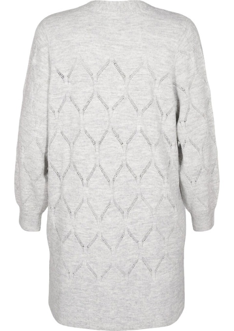 ZIZZI SZARY DŁUGI KARDIGAN AŻUROWY WZÓR 364A