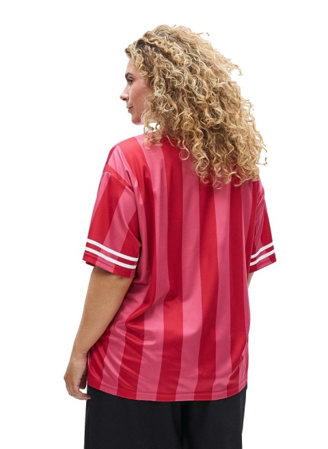 ZIZZI CZERWONA SPORTOWA KOSZULKA T-SHIRT PASKI 565A