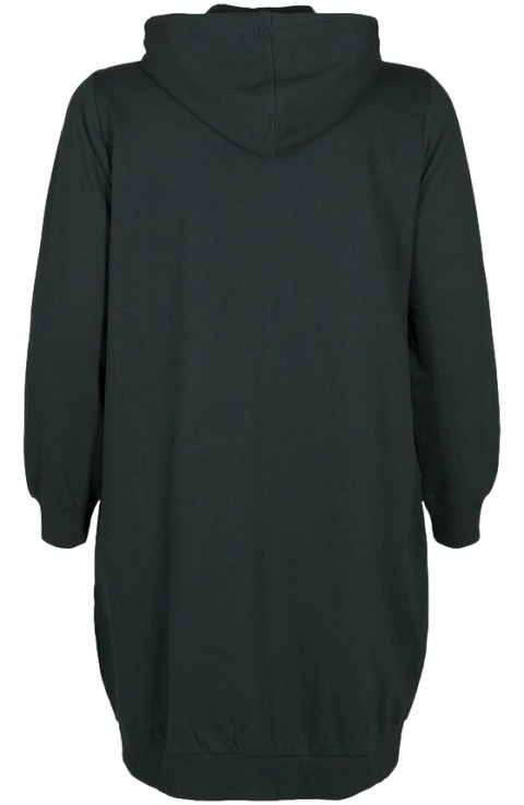 ZIZZI DŁUGA BLUZA Z KAPTUREM DRESOWA ZIELONA 158B