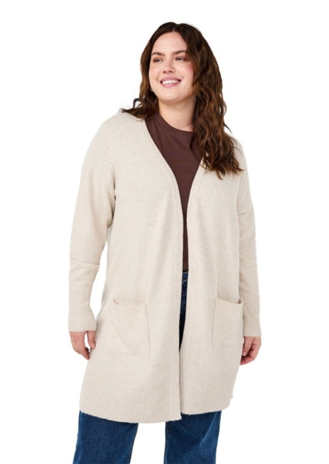 ZIZZI DZIANINOWY BEŻOWY KARDIGAN KIESZENIE 176B