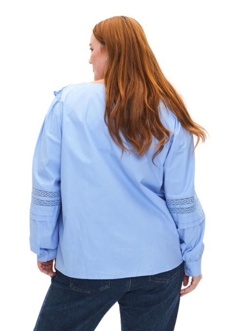 ZIZZI ELEGANCKA BLUZKA BŁĘKITNA DETALE 215A