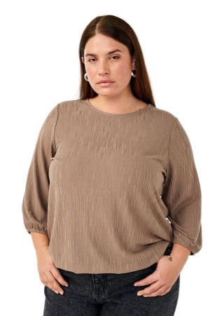 ZIZZI ELEGANCKA BEŻOWA BLUZKA BUFKI LUŹNA 053E