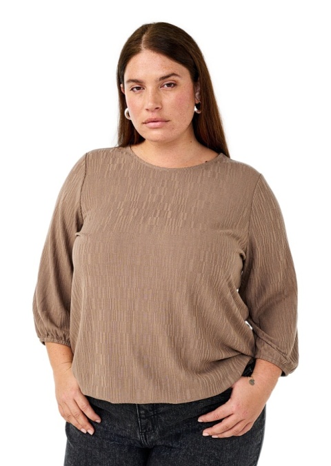 ZIZZI ELEGANCKA BEŻOWA BLUZKA BUFKI LUŹNA 053E