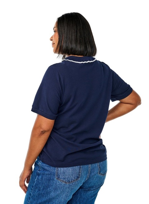 ZIZZI ELEGANCKA KOSZULKA BLUZKA POLO GRANATOWA 442A