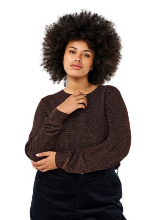 ZIZZI FANTASTYCZNA BROKATOWA BRĄZOWA BLUZKA 277A