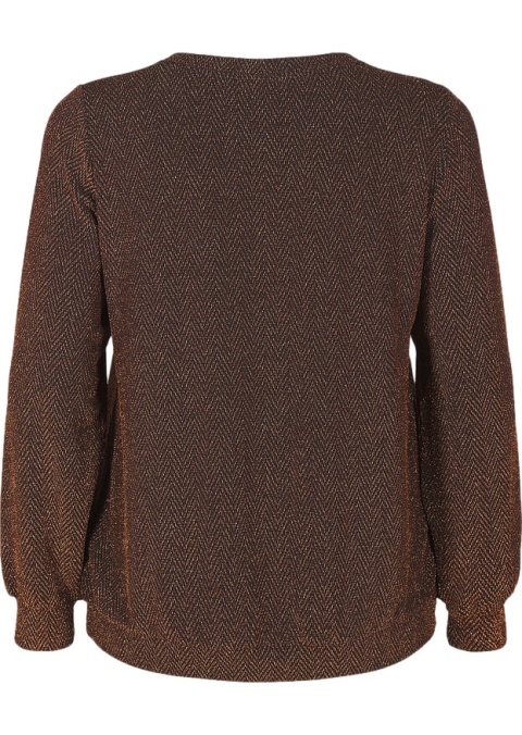 ZIZZI FANTASTYCZNA BROKATOWA BRĄZOWA BLUZKA 277A