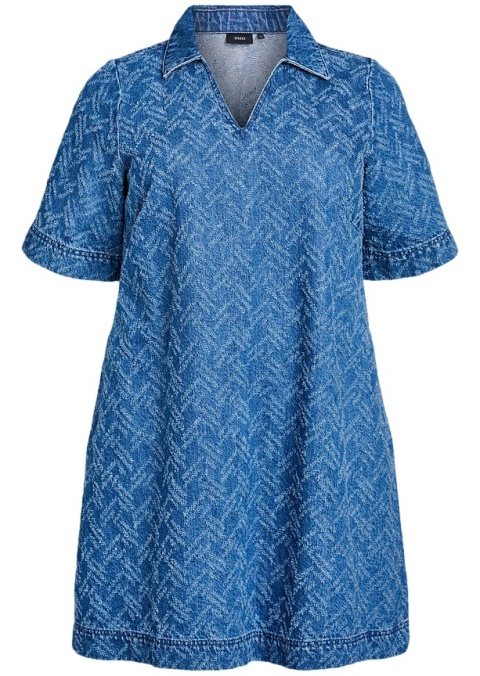 ZIZZI NIEBIESKA JEANSOWA SUKIENKA WZÓR BAWEŁNA 088K