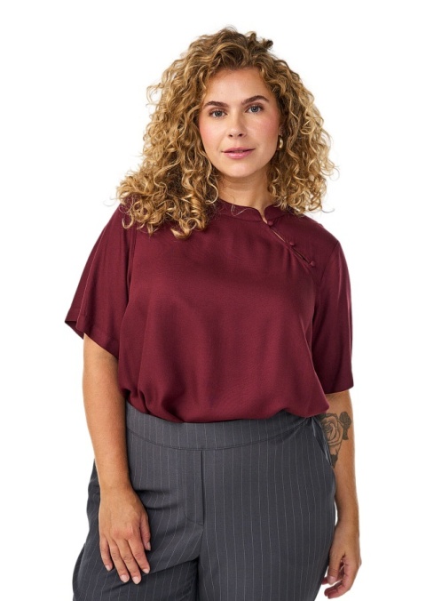 ZIZZI PIĘKNA BORDOWA BLUZKA ZAPIĘCIE 692A