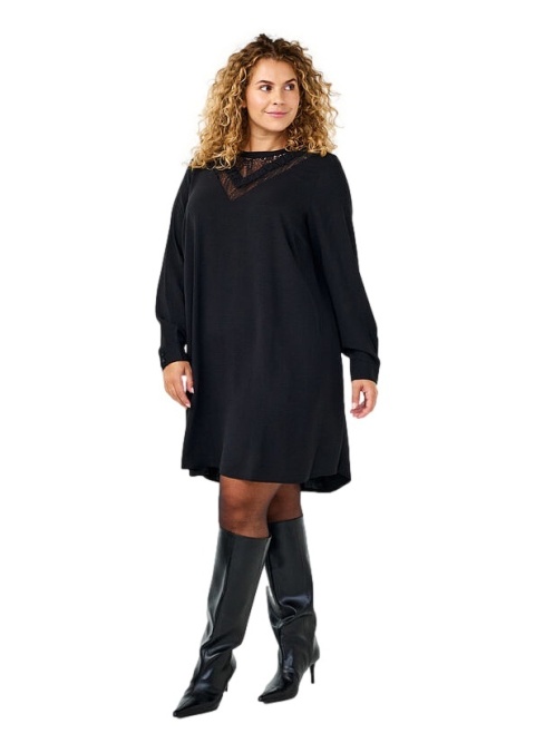 ZIZZI PIĘKNA CZARNA SUKIENKA KORONKA 058G