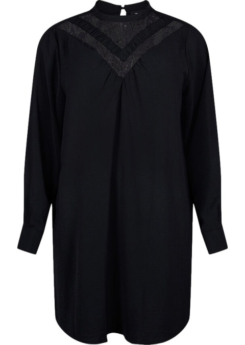 ZIZZI PIĘKNA CZARNA SUKIENKA KORONKA 058G