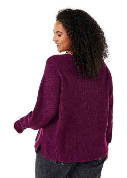 ZIZZI PIĘKNY FIOLETOWY SWETER BLUZKA DZIANINA 421A