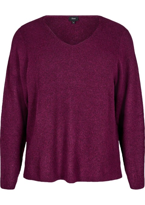 ZIZZI PIĘKNY FIOLETOWY SWETER BLUZKA DZIANINA 421A