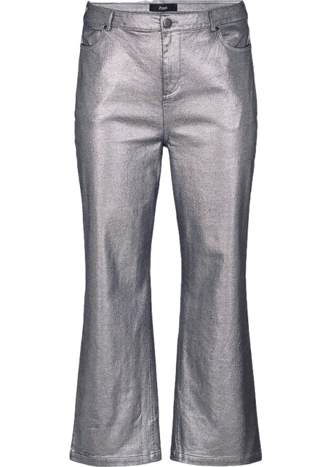 ZIZZI IMPREZOWE SREBNE PROSTE JEANSY 078A
