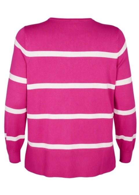 ZIZZI RÓŻOWA DZIANINOWA BLUZKA SWETER PASKI 099L