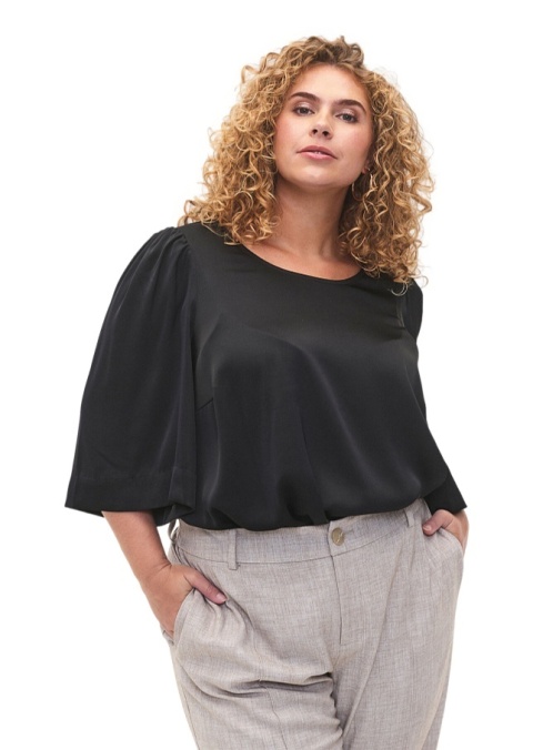 ZIZZI SATYNOWA CZARNA BLUZKA 181A