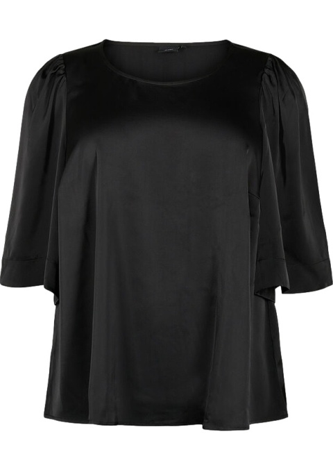 ZIZZI SATYNOWA CZARNA BLUZKA 181A