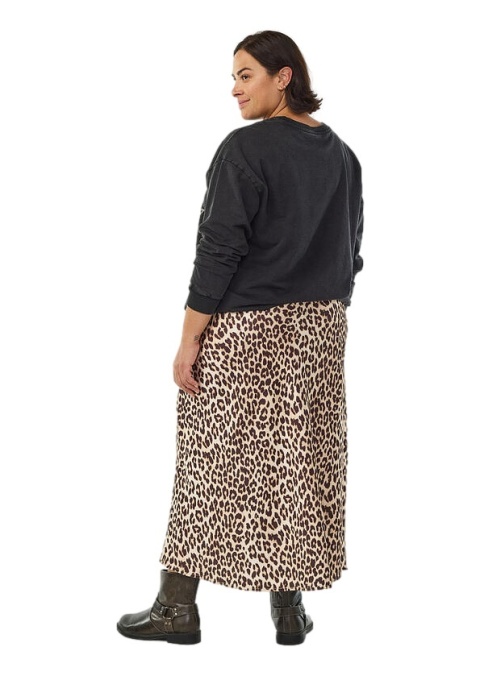 ZIZZI SATYNOWA PANTERKOWA SPÓDNICA MIDI 441A