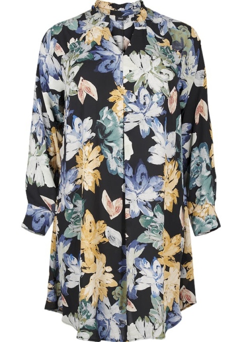 ZIZZI UROCZA CZARNA SUKIENKA KWIATY 050D