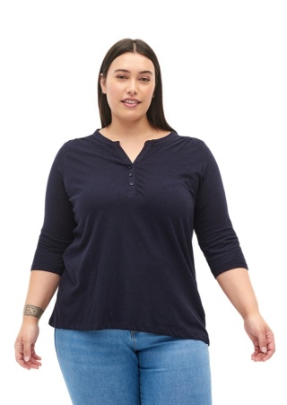 ZIZZI WYGODNA CZARNA BLUZKA GUZIKI 573J