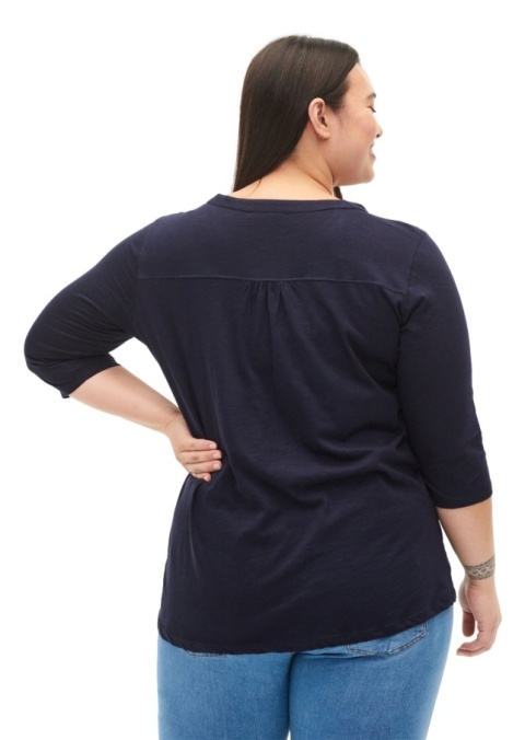 ZIZZI WYGODNA CZARNA BLUZKA GUZIKI 573J