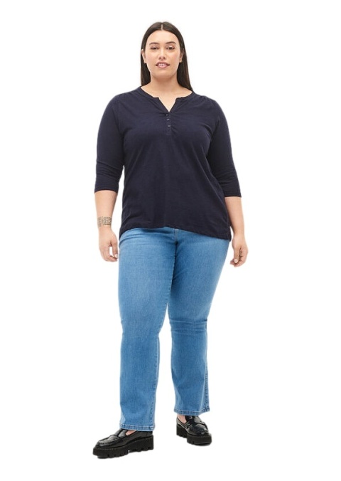 ZIZZI WYGODNA CZARNA BLUZKA GUZIKI 573J