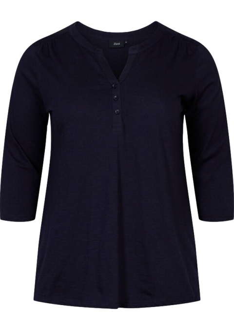 ZIZZI WYGODNA CZARNA BLUZKA GUZIKI 573J