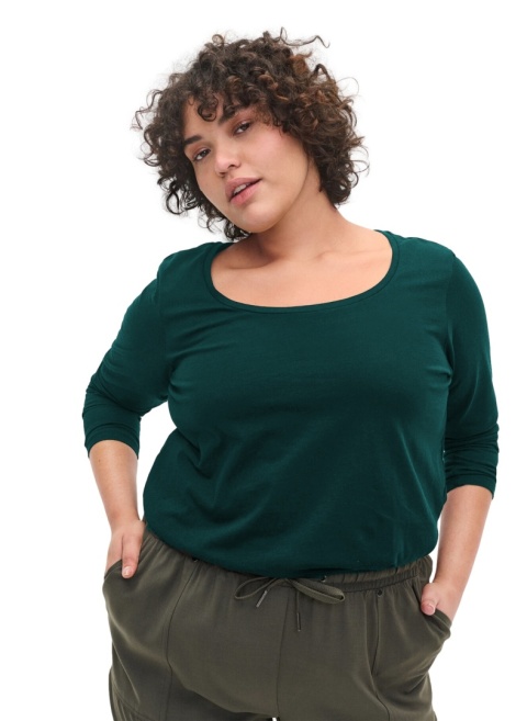 ZIZZI ZIELONA BLUZKA BASIC DEKOLT 963C