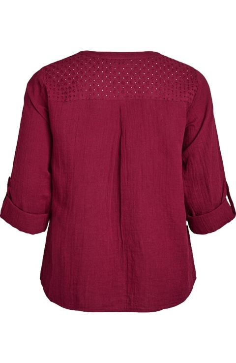 ZIZZI BORDOWA KOSZULA HAFT ANGIELSKI BAWEŁNA 444B