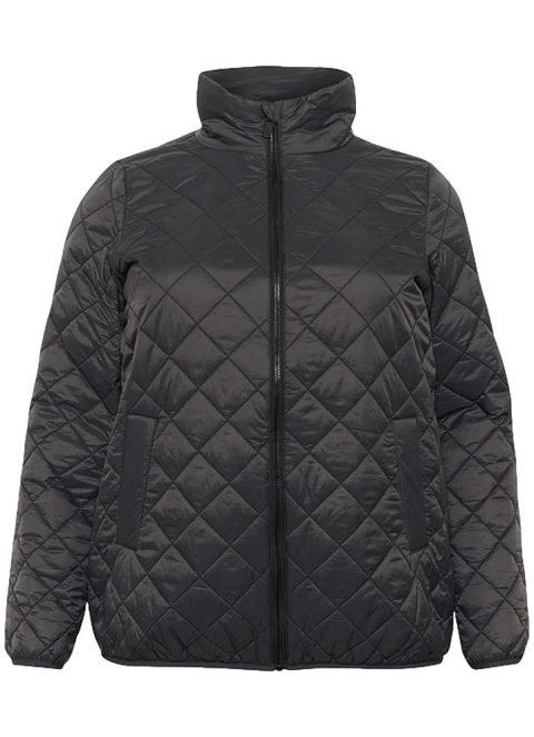 KAFFE MODNA PRZEJŚCIOWA CZARNA PIKOWANA KURTKA K916