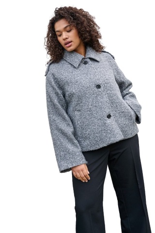 KAFFE PŁASZCZYK OWIECZKA SZARY ELEGANCKI K665