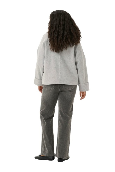 KAFFE PŁASZCZYK PŁASZCZ ELEGANCKI SZARY K495