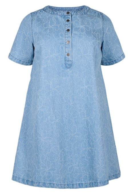 ZIZZI BŁĘKITNA JEANSOWA SUKIENKA WZÓR BAWEŁNA 088C