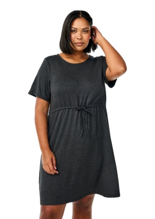 ZIZZI KRÓTKA WYGODNA SZARA SUKIENKA WIĄZANIE 065E