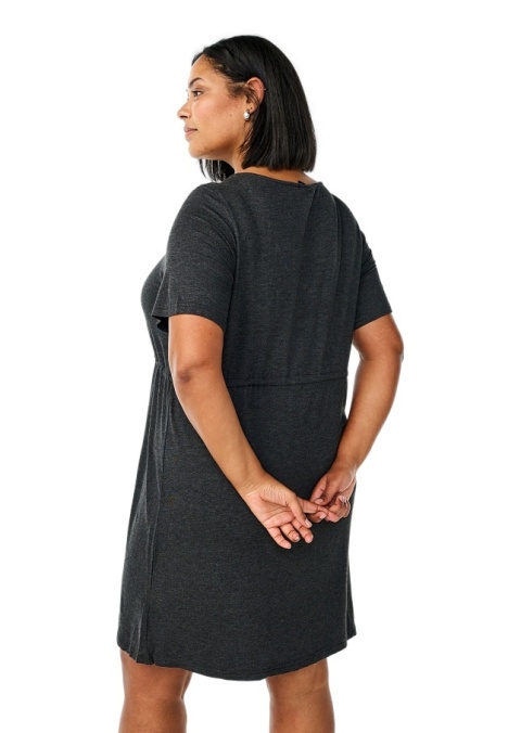 ZIZZI KRÓTKA WYGODNA SZARA SUKIENKA WIĄZANIE 065E