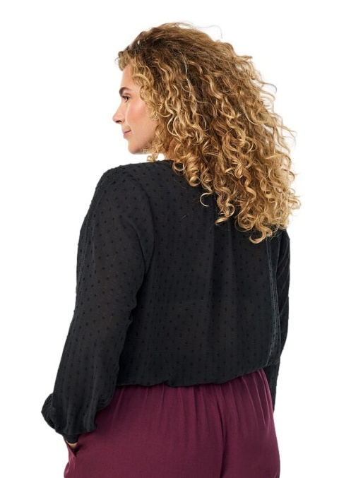 ZIZZI ELEGANCKA CZARNA KOSZULA TEKSTUROWA 211A