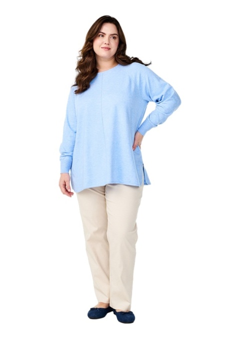 ZIZZI WYGODNA BŁĘKITNA BLUZKA DZIANINOWA 434A