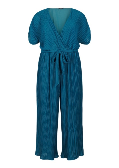 ZIZZI EFEKTOWNY NIEBIESKI KOMBINZEZON PLISOWANY 120C