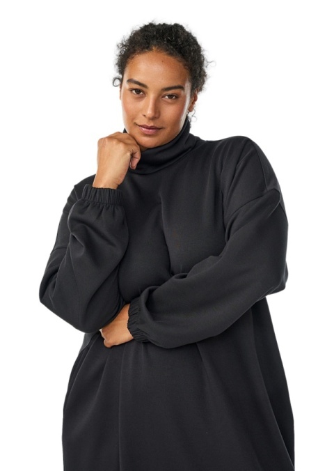 ZIZZI LUŹNA CZARNA SUKIENKA Z GOLFEM 055L