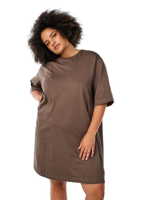 ZIZZI BRĄZOWA SUKIENKA T-SHIRTOWA BAWEŁNA 690A