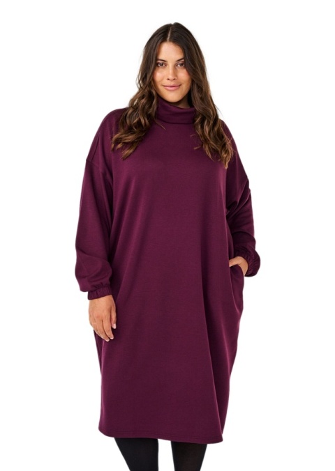 ZIZZI LUŹNA FIOLETOWA SUKIENKA Z GOLFEM 055L