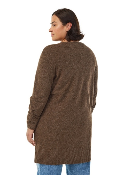 ZIZZI DZIANINOWY BRĄZOWY KARDIGAN KIESZENIE 176B