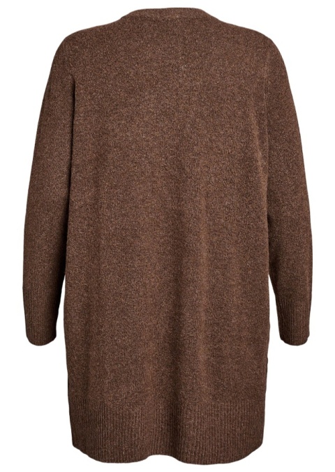 ZIZZI DZIANINOWY BRĄZOWY KARDIGAN KIESZENIE 176B